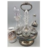 Silverplate Cruet & Condiments Set