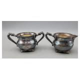 Aurora Silverplate Cream & Sugar Dispensers