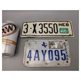 Nebraska & Texas Trailer Plates