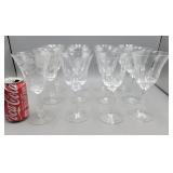 Crystal Wine Goblets Lot Few Chips on the rims.