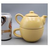 Pier 1 Stoneware Personal Teapot & Cup