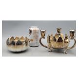 Silverplate Lotus Flower Candle Holders,FlowerFrog