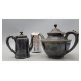Silverplate Teapots 1 Lid Loose