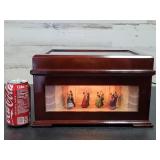 Beautiful Wooden Working Music Box Lit & Dancing