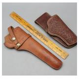Pair of Leather Hunter Holsters Tooled One M
