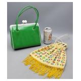Vintage Beaded Bag & Green Purse