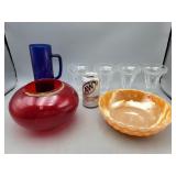 Glass Lot Bowl - Ice Cream Dishes Blue Mug has
