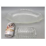 Glass Fish Dish & Butter Dish