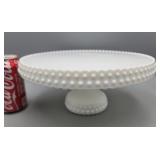 Hobnail Milk Glass Cake Stand 11"