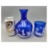 Mary Gragory Cobalt Blue Pitcher & Glass