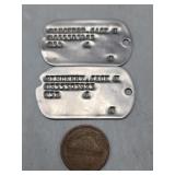 Military Identification Tags Dog Tags & Coin