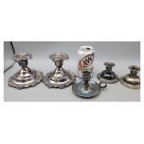 Silverplate Candle Holders Lot