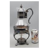 Silverplate Warmer & Glass Coffee/Tea Carafe