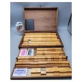 Stamp Collection in Wooden Box 13.5" L  9" W