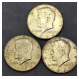 1964 Kennedy Silver Half Dollars 90% 2 Denver 1