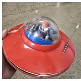 Tin Litho Flying Saucer Spaceship Toy -