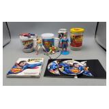 Superman Cups, Figures, CDs & Peanut Butter Jar