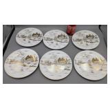 6 Kutani Porcelain Plates 8"