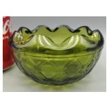 Avocado Green Ruffled Dish
