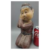 Hand-Carved Asian Wood Lady 10" Tall