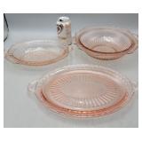 Pink Depression Glass Serving Dishes