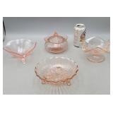 Pink Depression Glass Candy Dishes