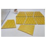 Yellow Glass Lamp Insert Pieces 7.5" L