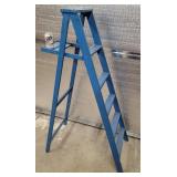 Blue Wood Painting Ladder 6 Foot