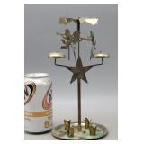 Brass Christmas Angel Chimes Candle Holder 9"H