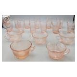 Pink Depression Glass Drinking Glasses