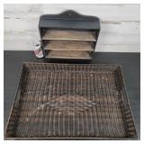 Wall Shelf & Large Basket/Tray Wicker