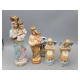 Virgin Mary Figures & Praying Angel