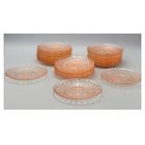 Pink Glass 5.5" Plates Have a few small chips
