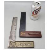 8" Stanley No. 12  Steel Squares Carpenter Tools
