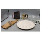 Flour Sifters, Glass Juicer,  Measuring Spoons,