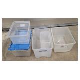 Clear Totes- Various Sizes 1 w/Lid