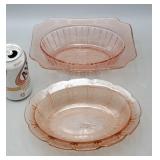 Pink Depression Glass Serving Bowls