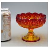 Amberina Glass Candy Dish 4" H  4.5" Diam.