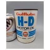 Gulflube H-D Motor Oil 1 US QT Empty