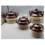 Stoneware Crock Canister Set
