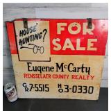 Eugene McCarty Realty Sign Wood 20.5"ï¿½21.5"