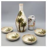 Hand Painted Fiji Oil Disp. & Individual Dip Bowls