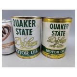Quaker State Motor Oil Cans 1Qt Both Full