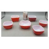 Red Small Pyrex Bowls