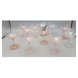 Pink Depression & White Glass Parfait Glasses