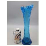 Blue Glass Vase 12.5" H