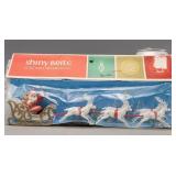 NOS Santa Sleigh & Reindeer Decor