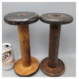 2 Large Wood Spools