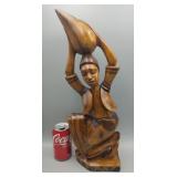 Carved Wood African Fold Art 19" Tall St. Matin