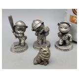 Pewter Bears & Cat Figurines